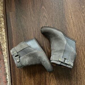 Susina Taupe Wedge Ankle Boots